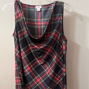 Jcrew Holiday Plaid Cowl Neck